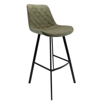 E.R.S. Barkruk | Microvezel/Metaal | Groen | Zwarte Poten | Indoor | 500x570x1060(h)mm