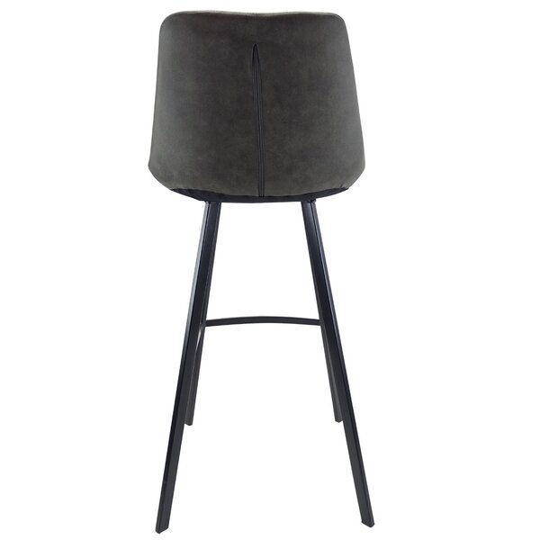 Barkruk | Microvezel/Metaal | Antraciet | Zwarte Poten | Indoor | 500x570x1060(h)mm