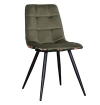 E.R.S. Stoel | Fluweel/Metaal | Donkergroen | Zwarte Poten | Indoor | 460x590x860(h)mm