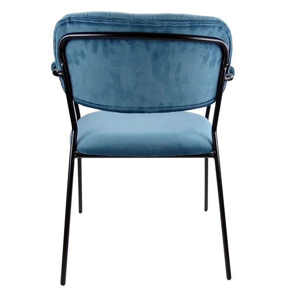 Stoel | Fluweel/Metaal | Petrol | Zwart Frame | Indoor | 590x530x790(h)mm