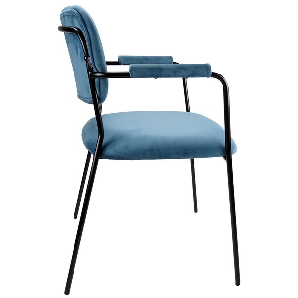 Stoel | Fluweel/Metaal | Petrol | Zwart Frame | Indoor | 590x530x790(h)mm