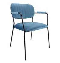 E.R.S. Stoel | Fluweel/Metaal | Petrol | Zwart Frame | Indoor | 590x530x790(h)mm