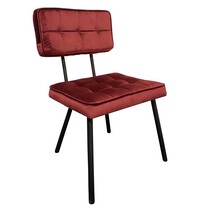 E.R.S. Stoel | Stof/Metaal | Donkerrood | Zwart Frame | Indoor | 510x530x870(h)mm