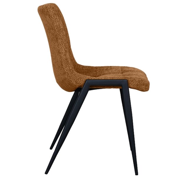 Stoel | Stof/Metaal | Koper | Zwarte Poten | Indoor | 510x410x840(h)mm
