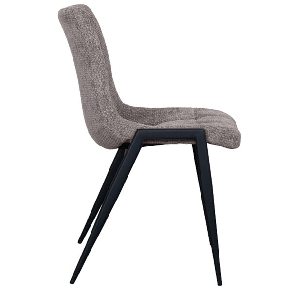 Stoel | Stof/Metaal | Grijs | Zwarte Poten | Indoor | 510x410x840(h)mm