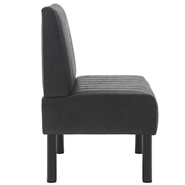 Horeca Bank | Kunstleer/Metaal | Antraciet | Zwarte Poten | Indoor | 800x600x900(h)mm