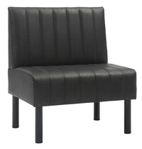 E.R.S. Horeca Bank | Kunstleer/Metaal | Antraciet | Zwarte Poten | Indoor | 800x600x900(h)mm