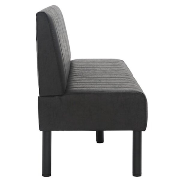 Horeca Bank | Kunstleer/Metaal | Antraciet | Zwarte Poten | Indoor | 1800x600x900(h)mm