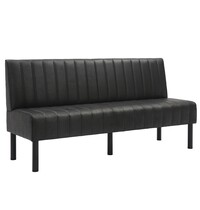 E.R.S. Horeca Bank | Kunstleer/Metaal | Antraciet | Zwarte Poten | Indoor | 1800x600x900(h)mm