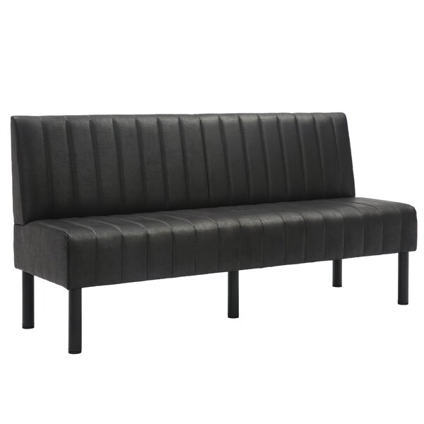 Horeca Bank | Kunstleer/Metaal | Antraciet | Zwarte Poten | Indoor | 1800x600x900(h)mm