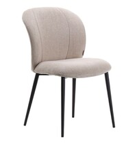 E.R.S. Stoel | Stof/Metaal | Naturel | Zwarte Poten | Indoor | 490x620x850(h)mm