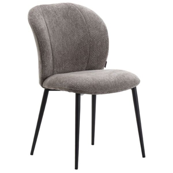 Stoel | Stof/Metaal | Steengrijs | Zwarte Poten | Indoor | 490x620x850(h)mm