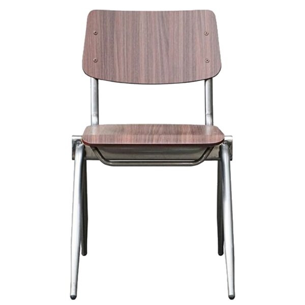 Stoel | Hout/Metaal | Donkerbruin Walnoot | Grijs Frame | Indoor | 490x550x810(h)mm