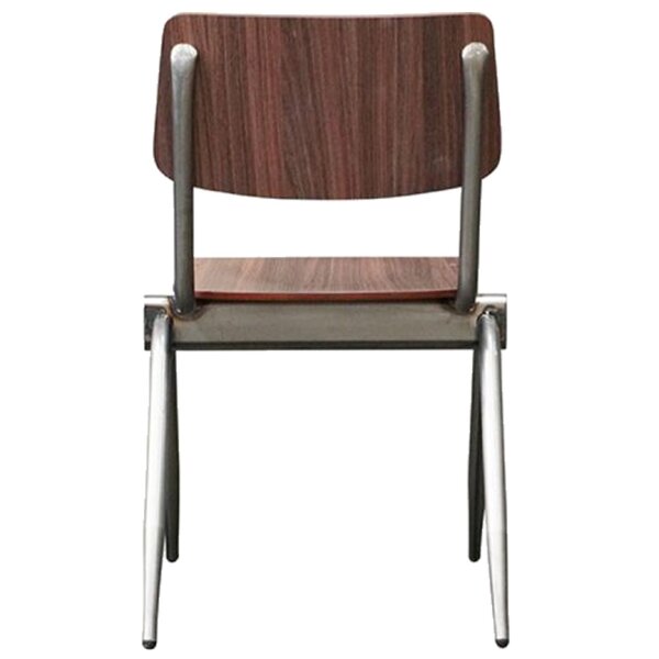 Stoel | Hout/Metaal | Donkerbruin Walnoot | Grijs Frame | Indoor | 490x550x810(h)mm