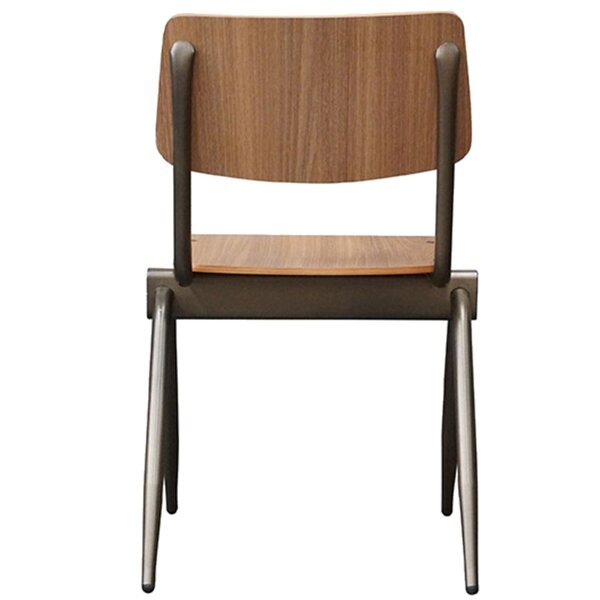 Stoel | Hout/Metaal | Lichtbruin Walnoot | Zwart Frame | Indoor | 490x550x810(h)mm