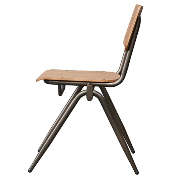 Stoel | Hout/Metaal | Lichtbruin Walnoot | Zwart Frame | Indoor | 490x550x810(h)mm