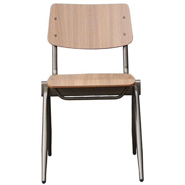 Stoel | Hout/Metaal | Lichtbruin Walnoot | Zwart Frame | Indoor | 490x550x810(h)mm