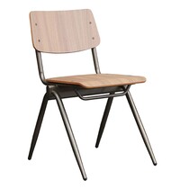 E.R.S. Stoel | Hout/Metaal | Lichtbruin Walnoot | Zwart Frame | Indoor | 490x550x810(h)mm
