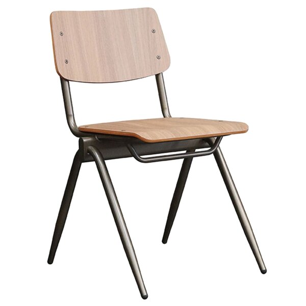 Stoel | Hout/Metaal | Lichtbruin Walnoot | Zwart Frame | Indoor | 490x550x810(h)mm