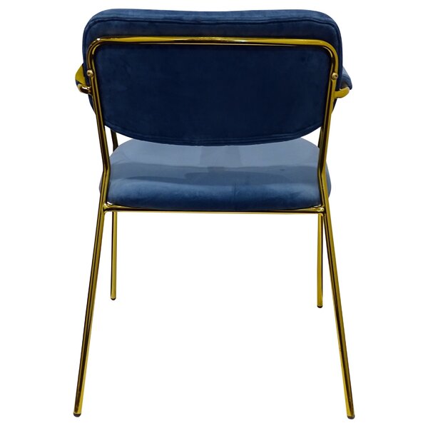 Stoel | Fluweel/Metaal | Petrol | Goudkleurig Frame | Indoor | 590x530x790(h)mm