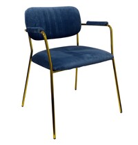 E.R.S. Stoel | Fluweel/Metaal | Petrol | Goudkleurig Frame | Indoor | 590x530x790(h)mm 
