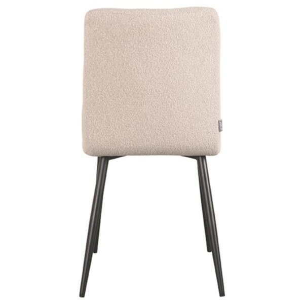 Stoel | Bouclé/Metaal | Naturel | Zwarte Poten | Indoor | 570x570x860(h)mm