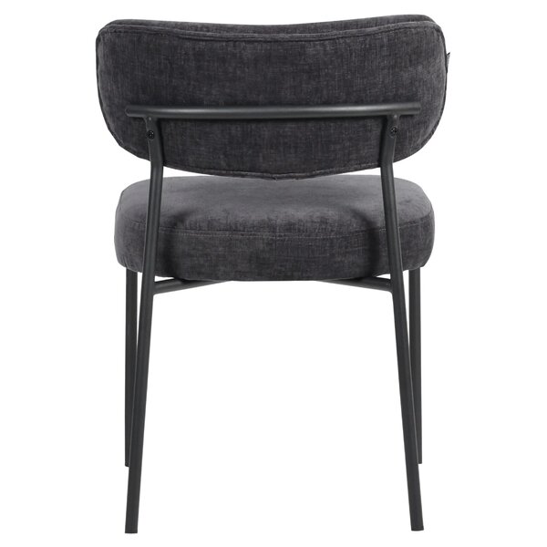 Stoel | Stof/Metaal | Antraciet | Zwart Frame | Indoor | 520x540x850(h)mm