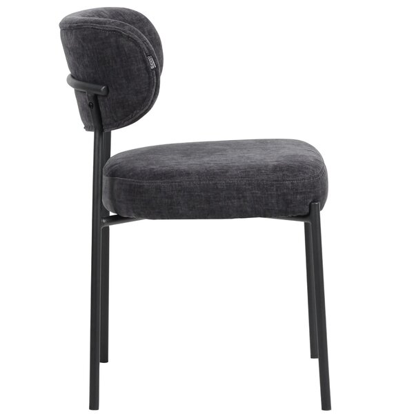 Stoel | Stof/Metaal | Antraciet | Zwart Frame | Indoor | 520x540x850(h)mm