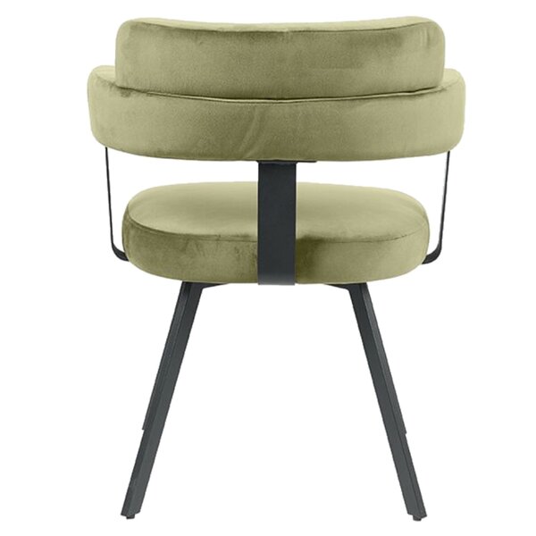 Stoel | Fluweel/Metaal | Hunter Groen | Zwart Frame | Indoor | 620x570x790(h)mm