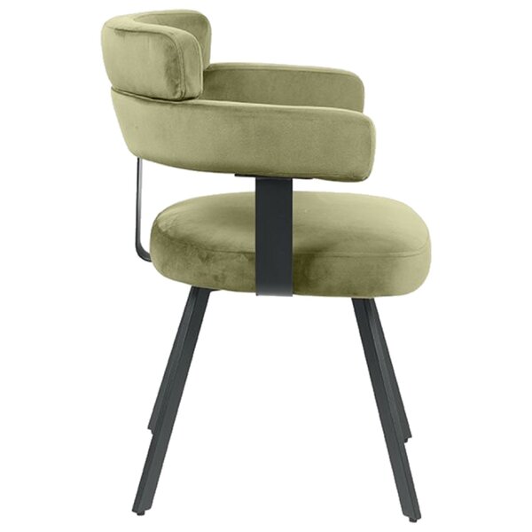 Stoel | Fluweel/Metaal | Hunter Groen | Zwart Frame | Indoor | 620x570x790(h)mm