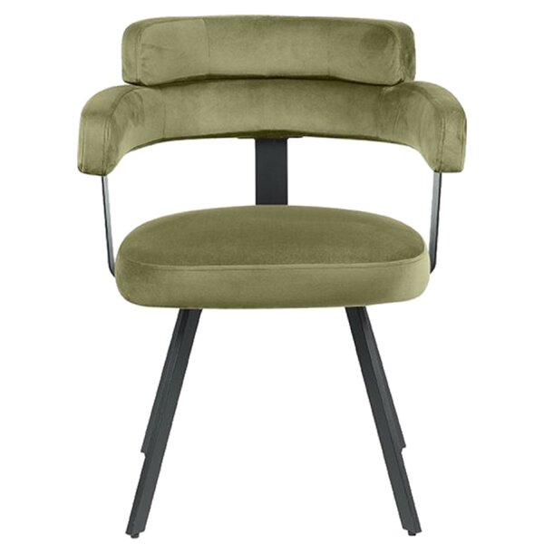 Stoel | Fluweel/Metaal | Hunter Groen | Zwart Frame | Indoor | 620x570x790(h)mm