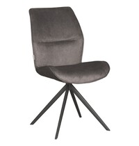 E.R.S. Stoel | Microsuède/Metaal | Antraciet | Zwarte Poten | Indoor | 480x640x910(h)mm