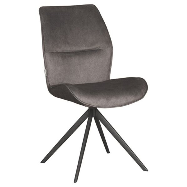 Stoel | Microsuède/Metaal | Antraciet | Zwarte Poten | Indoor | 480x640x910(h)mm