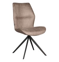 E.R.S. Stoel | Microsuède/Metaal | Taupe | Zwarte Poten | Indoor | 480x640x910(h)mm