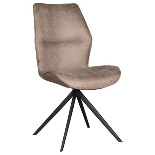 Stoel | Microsuède/Metaal | Taupe | Zwarte Poten | Indoor | 480x640x910(h)mm