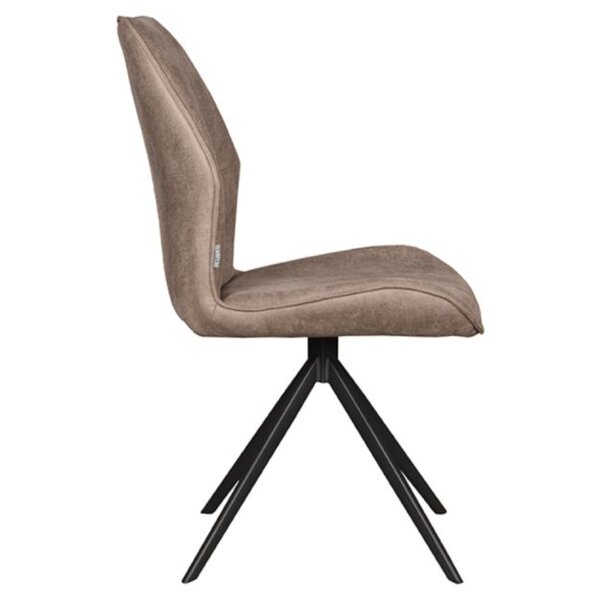 Stoel | Microsuède/Metaal | Taupe | Zwarte Poten | Indoor | 480x640x910(h)mm