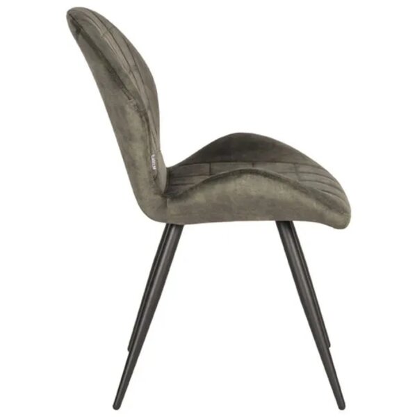 Stoel | Fluweel/Metaal | Hunter Groen | Zwarte Poten | Indoor | 510x640x870(h)mm