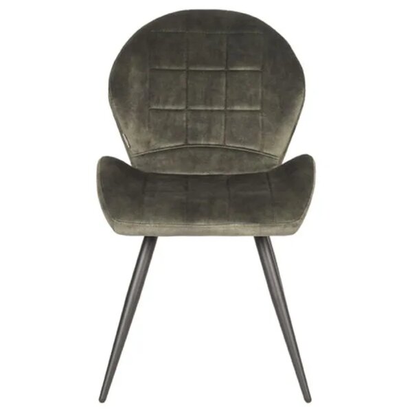 Stoel | Fluweel/Metaal | Hunter Groen | Zwarte Poten | Indoor | 510x640x870(h)mm