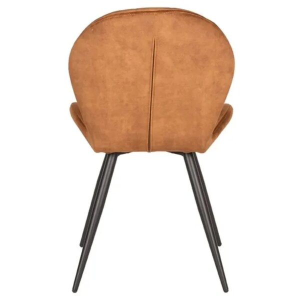 Stoel | Fluweel/Metaal | Oker | Zwarte Poten | Indoor | 510x640x870(h)mm
