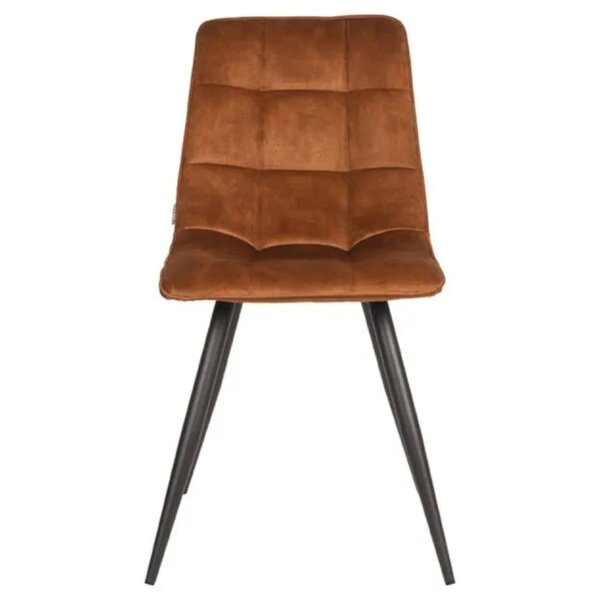 Stoel | Fluweel/Metaal | Oker | Zwarte Poten | Indoor | 450x560x840(h)mm