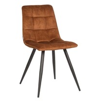 E.R.S. Stoel | Fluweel/Metaal | Oker | Zwarte Poten | Indoor | 450x560x840(h)mm 