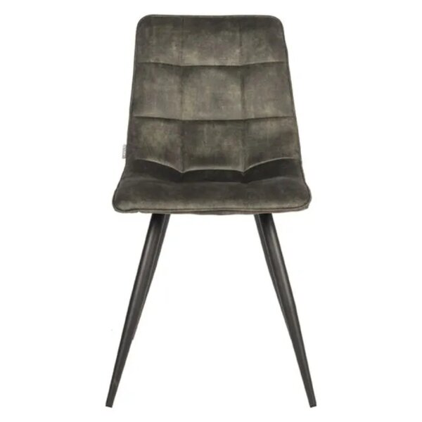 Stoel | Fluweel/Metaal | Hunter Groen | Zwarte Poten | Indoor | 450x560x840(h)mm