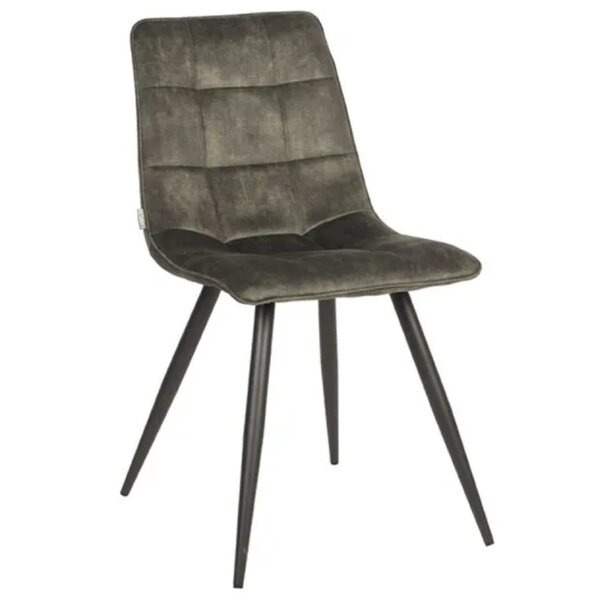 Stoel | Fluweel/Metaal | Hunter Groen | Zwarte Poten | Indoor | 450x560x840(h)mm