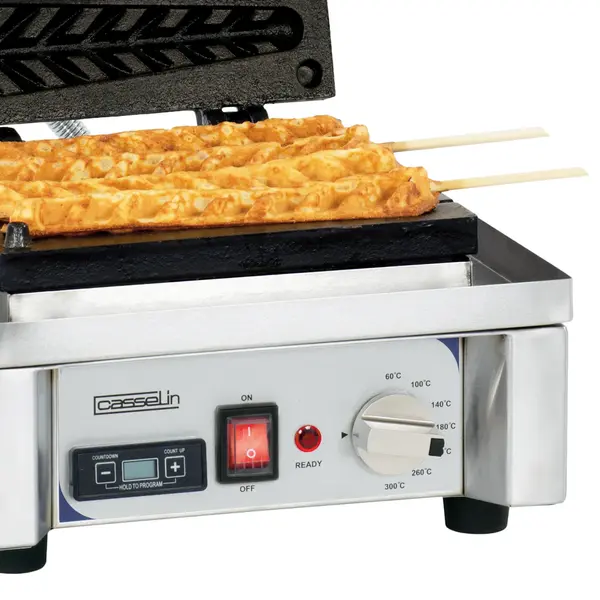 Wafelijzer | Enkel | Lollypopwafels | 60°C/300°C | 1.6kW (230V) | Timer | 296x415x290(h)mm
