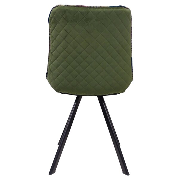 Stoel | Fluweel/Metaal | Jungle Green | Zwarte Poten | Indoor | 520x580x850(h)mm