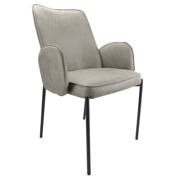 Stoel | Stof/Metaal | Lichtgrijs | Zwarte Poten | Indoor | 550x600x860(h)mm