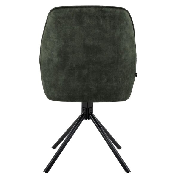 Draaistoelen | Fluweel/Metaal | Groen | Zwarte Poten | Indoor | 2 Stuks | 600x640x880(h)mm