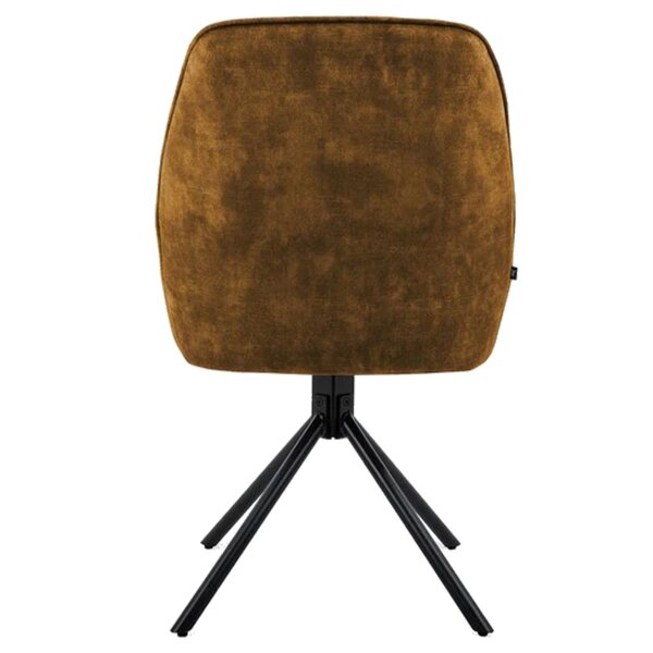 Draaistoelen | Fluweel/Metaal | Cognac | Zwarte Poten | Indoor | 2 Stuks | 600x640x880(h)mm