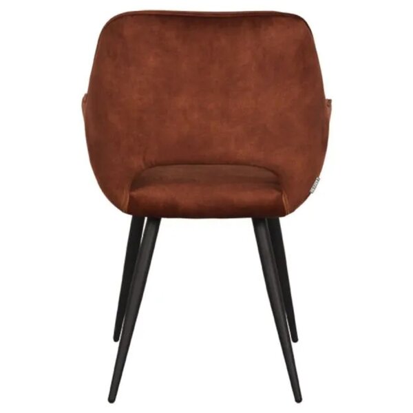 Stoel | Fluweel/Metaal | Koper | Zwarte Poten | Indoor | 600x590x850(h)mm