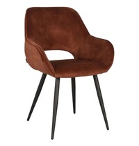 E.R.S. Stoel | Fluweel/Metaal | Koper | Zwarte Poten | Indoor | 600x590x850(h)mm
